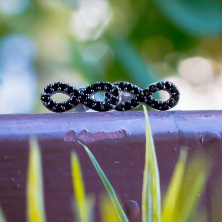 Cercei argint 925 rodiat cu simbolul infinit si zirconii negre- Infinite You ETU0019 [1]